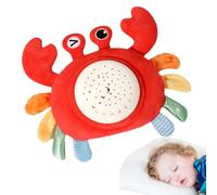 Crabe à projection musicale - Pendentif en peluche douce avec musique de sommeil, animation lumineuse, sûr et doux, aucune batterie requise | Idéal pour bébé de 0 à 6 mois, berceau, berceau, cadeau po