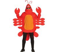 Crabe de mer Costume d'aventure de carnaval crabe JGA tête de lit Claws Party Fun Fasching, Taille : 46 - 48 (S) Couleur : Rouge