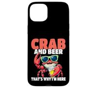 Crabe et bière C'est Pourquoi Je suis Ici Fruits de mer Crabe Manger Coque pour iPhone 15 Plus