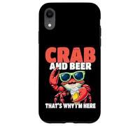 Crabe et bière C'est Pourquoi Je suis Ici Fruits de mer Crabe Manger Coque pour iPhone XR