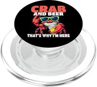 Crabe et bière C'est Pourquoi Je suis Ici Fruits de mer Crabe Manger PopSockets PopGrip pour MagSafe