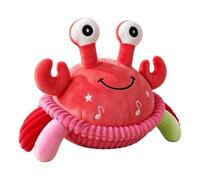 Crabe musical en peluche interactive qui saute et parle | Jouet animal doux avec son pour maison, crèche, école, chambre d'enfant, voiture, lit, canapé