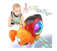 Crabe Qui Marche Bebe Jouet Bebe 1 2 3 an, d'Activité Jouet Bebe 3 6 12 Mois Jouets D'éveil Lumières LED (Rouge),yd