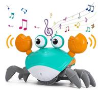 Crabe Qui Marche Bébé - Lumière LED et Musique Jouets Musicaux Evite Automatiquement Les Obstacles Anniversaire Cadeau Bebe 1 an