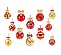 Crabop 24 Aimants Boules Noël pour porte Garage Or pour déco pour fête | Acier pour robuste, aimants intégrés puissants, fixation sécurisée, ne pour tombe pas au vent