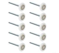 Crabop 6200ZZ Lot de 10 rouleaux de porte de garage en nylon avec roulements à billes - Tige en acier silencieux - Pièces de rechange pour portes montantes et au-dessus de 45 mm de diamètre (6200 46 x
