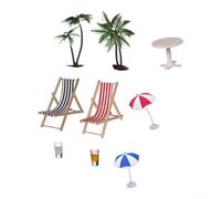 Crabop Accessoires Plage Plastique pour Décoration Gâteau | Plastique coloré, résistant à l'eau, pour idéal décoration gâteau, anniversaire, pour fête d'été, risque