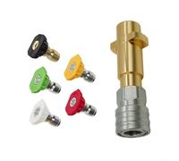 Crabop Adaptateur de buse à connexion rapide de 6,35 mm pour nettoyeur haute pression Bosch Karcher - Embout de pulvérisation à haut débit en alliage d'aluminium pour nettoyage de voiture et terrasse