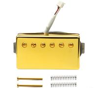 Crabop Alnico II Micro de guitare avec couvercle en laiton, 5 broches pour connecteur JST, rempotage de cire pour un son sans bruit, finition dorée pour guitares électriques de style LP