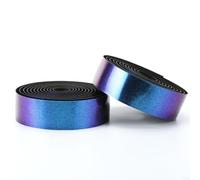 Crabop Bande réfléchissante pour guidon de vélo de route avec finition à changement de couleur, enveloppe en mousse PU absorbant les chocs pour la sécurité et le confort du cyclisme (bleu)