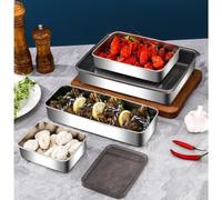 Crabop Boîte Lunch 304 Carrée Micro-ondes 26x20cm Boîte Lunch 304 Carrée(1000ml)