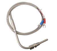 Crabop Capteur thermocouple de type K 1/8 NPT, verrouillage de compression réglable, sonde en acier inoxydable, câble en fibre de verre, pour contrôleurs de température