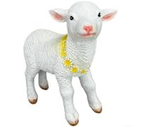 Crabop Chèvre blanche pour sculpture - Figurines de jardin - Décoration de ferme pastorale - Statue d'animal en résine pour balcon - 13 cm