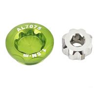 Crabop Couvercle de manivelle M20 en alliage d'aluminium, avec outil hexagonal M6, capuchon anti-poussière CNC ultra léger, pour pédalier Hollowtech II (vert)