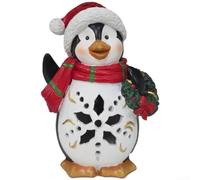 Crabop Décoration Noël Résine Lumineuse Pingouin ou Bonhomme