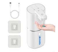 Crabop Distributeur de savon mural automatique, niveaux de mousse réglables, capteur intelligent pour cuisine et salle de bain (gel blanc)