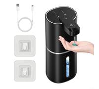 Crabop Distributeur de savon mural automatique, niveaux de mousse réglables, capteur intelligent pour cuisine et salle de bain (gel noir)