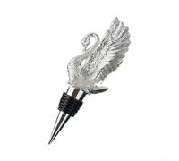 Crabop Elegant Bird Bouchon de vin en alliage étanche pour préserver la saveur Finition dorée Décoration pour fête de mariage, maison, bar, salle à manger (Argent)