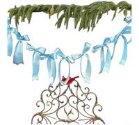 Crabop Élégante guirlande de ruban avec nœuds papillon pour décoration murale, bannière festive à suspendre pour Noël et Saint-Valentin, rose (D)