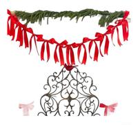 Crabop Élégante guirlande de ruban avec nœuds papillon pour décoration murale, bannière festive à suspendre pour Noël et Saint-Valentin, rose (F)
