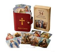 Crabop Ensemble de 54 Cartes de Prière de Poche, Design Coloré et Portable, pour idéal pour Cadeaux Spirituels, Inspirations Quotidiennes et Fêtes Religieuses(Red)