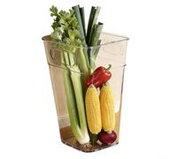 Crabop Grand récipient de rangement de cuisine transparent, avec poignées, bac à nourriture en PET + ABS pour légumes, fruits, organiseur à large ouverture pour garde-manger et réfrigérateur (taille