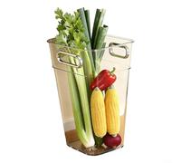 Crabop Grand récipient de rangement de cuisine transparent, avec poignées, bac à nourriture en PET + ABS pour légumes, fruits, organiseur à large ouverture pour garde-manger et réfrigérateur (plaqué