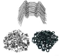 Crabop Kit 150 Clips Bâche Serre Z W Anneaux Kit 150 Clips Bâche Serre | Acier inoxydable, résistance rouille, fixation vitre, compact, usage intérieur extérieur