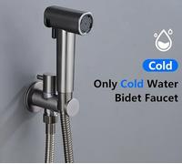Crabop Kit Bidet Toilette Alliage Zinc Montage Mural Doré(gray) | Double mode spray, haute pression pour efficace, nettoyage doux puissant, pour idéal personnelle