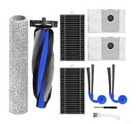 Crabop Kit de pièces de rechange, pour Ecovacs pour Deebot T90 Pro, pour OMNI, brosse latérale principale, rouleau serpillère, filtre HEPA et sac à poussière avec outils (A)