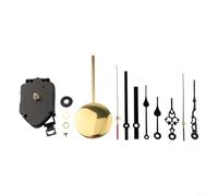 Crabop Kit de réparation de mouvement d'horloge à quartz avec aiguilles, mécanisme d'horloge murale silencieuse pour panneaux de 2 à 3 mm d'épaisseur, noir, 115 x 56 mm (rouge)