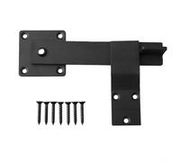 Crabop Loquet de porte de grange en fer massif de 14 cm, robuste à 360 ° avec rivets pour bois, abris de jardin, écuries et poulaillers - Noir