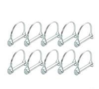 Crabop Lot de 10 clips de fixation d'attelage de remorque en forme de D 6,3 x 70 mm pour bateau, camping-car, remorques utilitaires