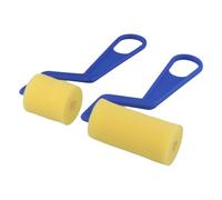 Crabop Lot de 2 pinceaux à rouleau éponge pour enfants - Outils de peinture en mousse jaune avec poignée en plastique