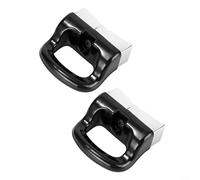Crabop Lot de 2 poignées latérales en bakélite à trou unique et acier inoxydable anti-brûlure pour autocuiseur, cuiseur vapeur, marmite et pot à lait, noir argenté