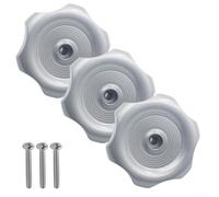 Crabop Lot de 3 Boutons de Fenêtre et Ventilation RV, Tige 1" Diamètre 2-1/4", ABS et, Remplacement pour robuste pour Camping-Car et pour caravane(Silver)