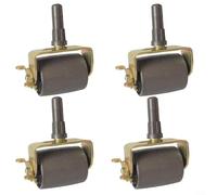 Crabop Lot de 4 roulettes de cadre de lit avec freins de verrouillage, rouleaux de tige pour réparation de meubles, roues marron avec manchons de douille, capacité de 635 kg