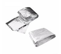 Crabop Lot de 5 couvertures de survie en film aluminisé PET ultra légères, thermiques, réfléchissantes, isolantes, imperméables, pour camping, randonnée, pour enfants (B-5 pièces, 1,4 x 210 cm)