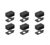 Crabop Lot de 6 bonnettes anti-vent pour microphone Insta360 X5/X4/X3, en mousse éponge réduisant le bruit, améliore l'audio pour le vlogging en plein air, noir