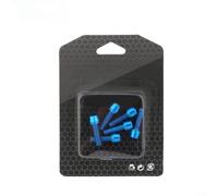 Crabop Lot de 6 boulons de tige de vélo M5 x 18 mm revêtus de titane finition arc-en-ciel pour fixation de guidon de route VTT Matériel coloré (vis bleues)