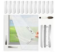 Crabop Magnetisches Fliegengitter mit 12 Magneten, zuschneidbar bis 130x150 cm, weißes Insektenschutznetz für Fenster ohne Bohren(A White)