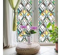 Crabop Malachite - Lot de 2 films électrostatiques pour fenêtre en vitrail 3D, feuille décorative en PVC, 43,2 x 99,8 cm, pour maison, bureau, salle de bain