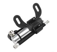 Crabop Mini pompe à vélo avec support, 120 psi, haute pression, en alliage d'aluminium CNC pour vélo de route, VTT, compatible avec valve PRESTA (argent)