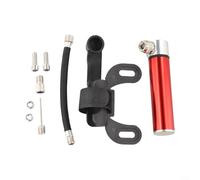 Crabop Mini pompe à vélo avec support, 120 psi, haute pression, en alliage d'aluminium CNC pour vélo de route, VTT, compatible avec valve PRESTA (rouge)