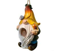 Crabop Nain de jardin en résine à suspendre en forme de vieil homme barbu blanc, 16 x 9 x 9 cm