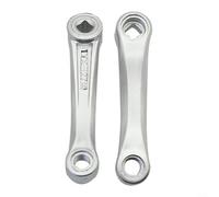 Crabop Paire de bras de manivelle pour vélo électrique 127 mm Argenté Trou carré en fer pour réparation et mise à niveau de vélo électrique