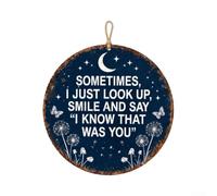 Crabop Panneau de Jardin Commémoratif en Fer Forgé 'Je Savais Que C'était Toi', Décoration de Souvenir avec Lune et Papillons, 20x20 cm pour Extérieur et Intérieur(S)