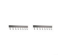 Crabop Patère Cuisine Adhésive 40cm pour aluminium 8 Crochets Patère | 8 crochets réglables, pour aluminium spatial, design gris élégant, installation perçage, cuisine et salle de bain