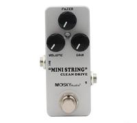 Crabop Pédale d'overdrive pour guitare électrique Moskyaudio, entraînement propre analogique avec égaliseur dynamique, pédale en métal True Bypass pour studio et performance en direct, blanc