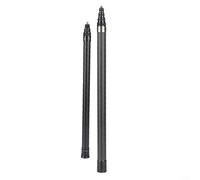 Crabop Perche à selfie extensible en fibre de carbone ultra légère à 7 sections avec filetage 6,35 mm pour caméras d'action Insta360 X4 (3 m, 9 sections, argenté)